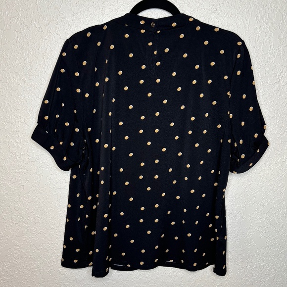 Adrianna Papell Black Gold Abstract Print Short Sleeve Top Women's Size … - Picture 5 of 11